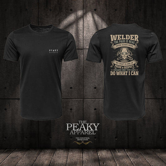 "Peaky Apparel" Welder Kids Casual T-Shirt Black or White Design Soft Feel Lightweight Quality Material