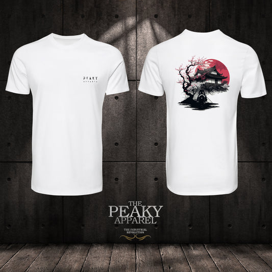 "Peaky Apparel" Samurai Mens Casual T-Shirt Black or White Design Soft Feel Lightweight Quality Material