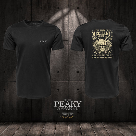 "Peaky Apparel" Mechanic Ladies Women Casual T-Shirt Black or White "Peaky Apparel" Design Soft Feel Lightweight Quality Material