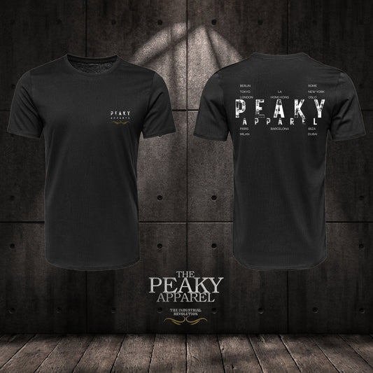 "Peaky Apparel" Rustic City Ladies Women Casual T-Shirt Black or White "Peaky Apparel" Design Soft Feel Lightweight Quality Material