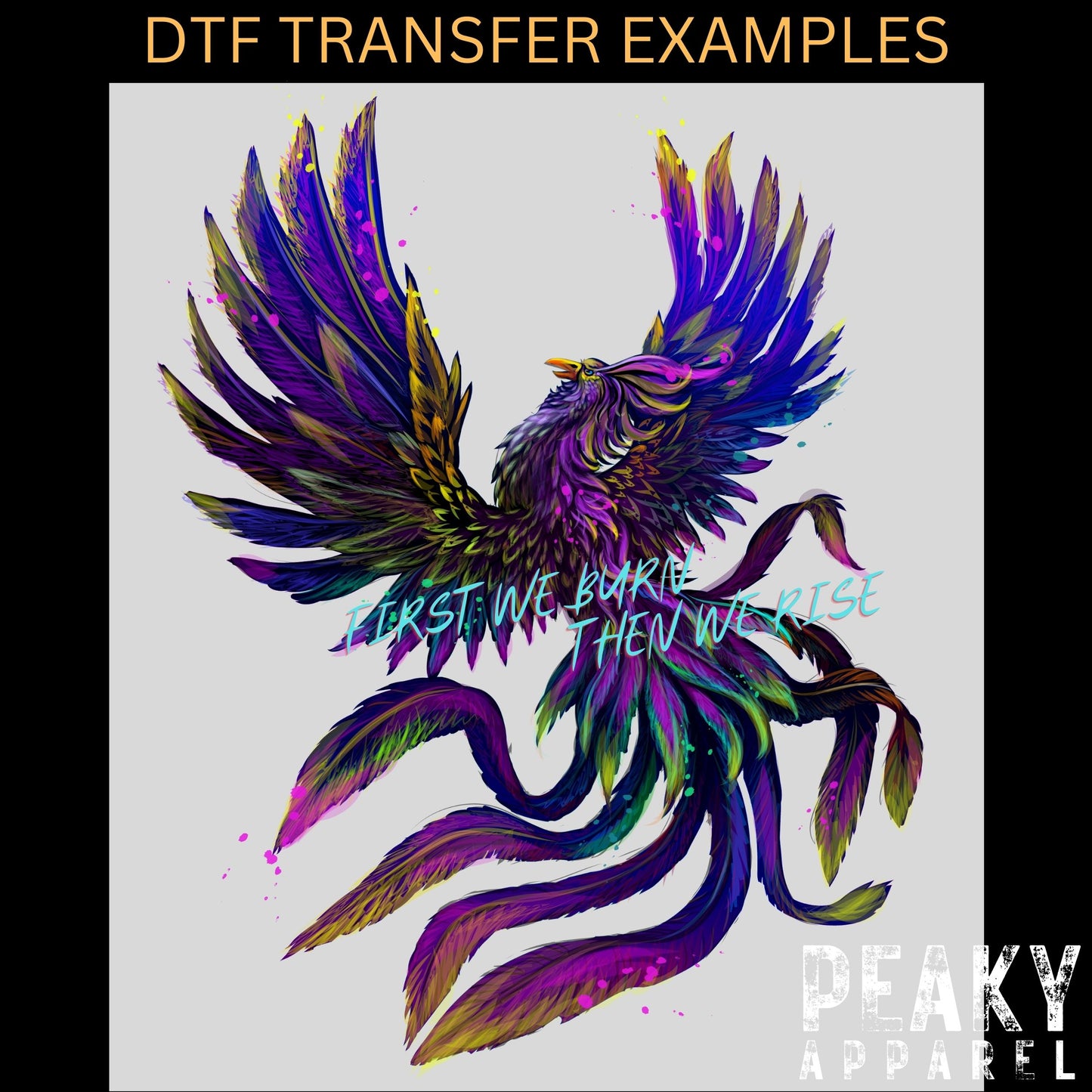 DTF Transfers, Ready To Press, Custom DTF Transfer, Full Colour Heat Transfer, No Weeding, Heat Press Transfer, DTF Printed Apparel