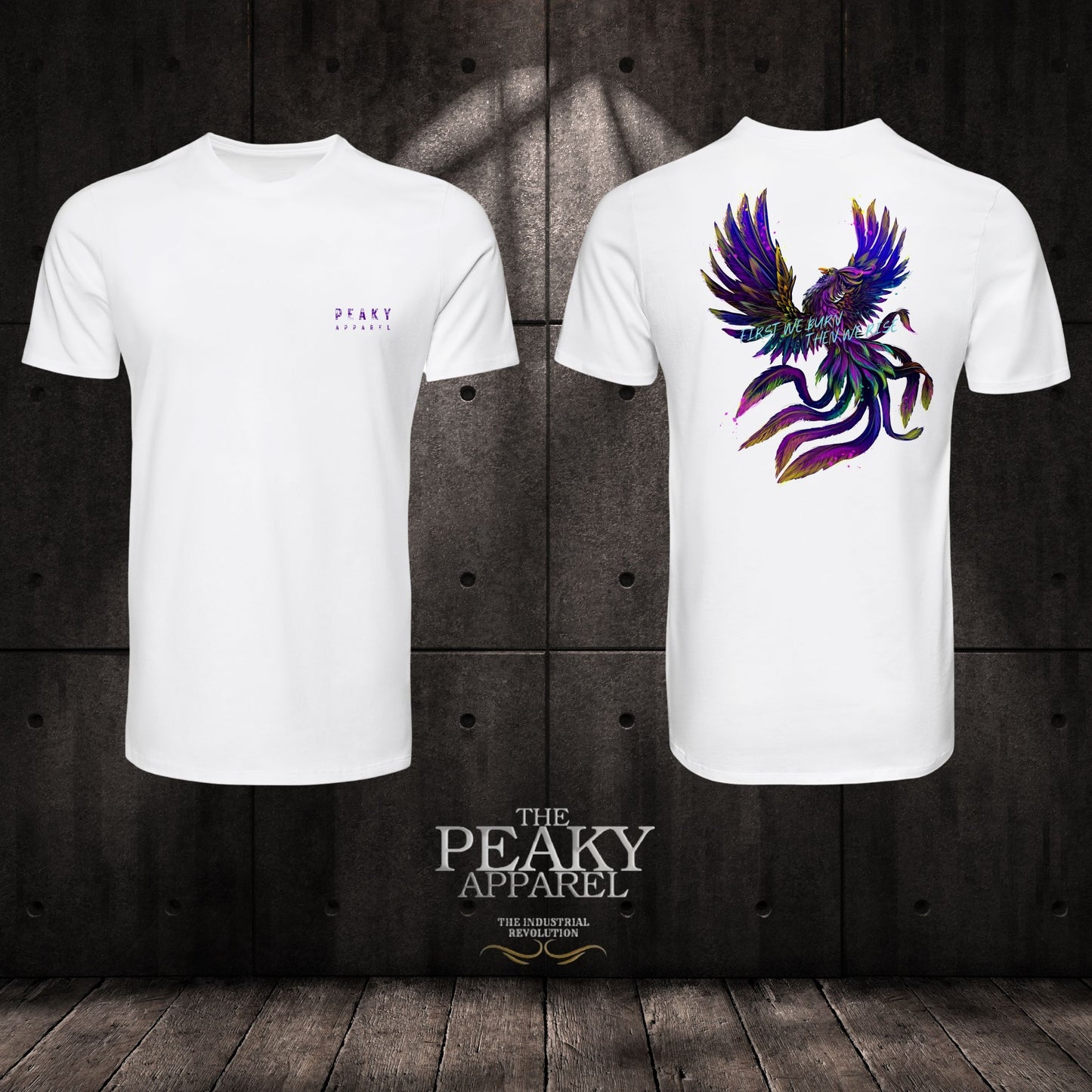 Geometric Phoenix Design DTF Casual T-Shirt Peaky Apparel Design Mens Trending Cool