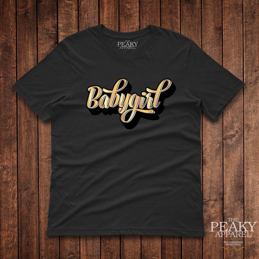 Babygirl Inspirational Gold T-Shirt Kids Casual Black or White Design Soft Feel Lightweight Quality Material