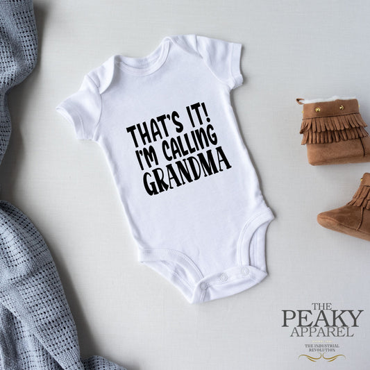 Baby Vest Suit Calling Grandma Design Peaky Apparel