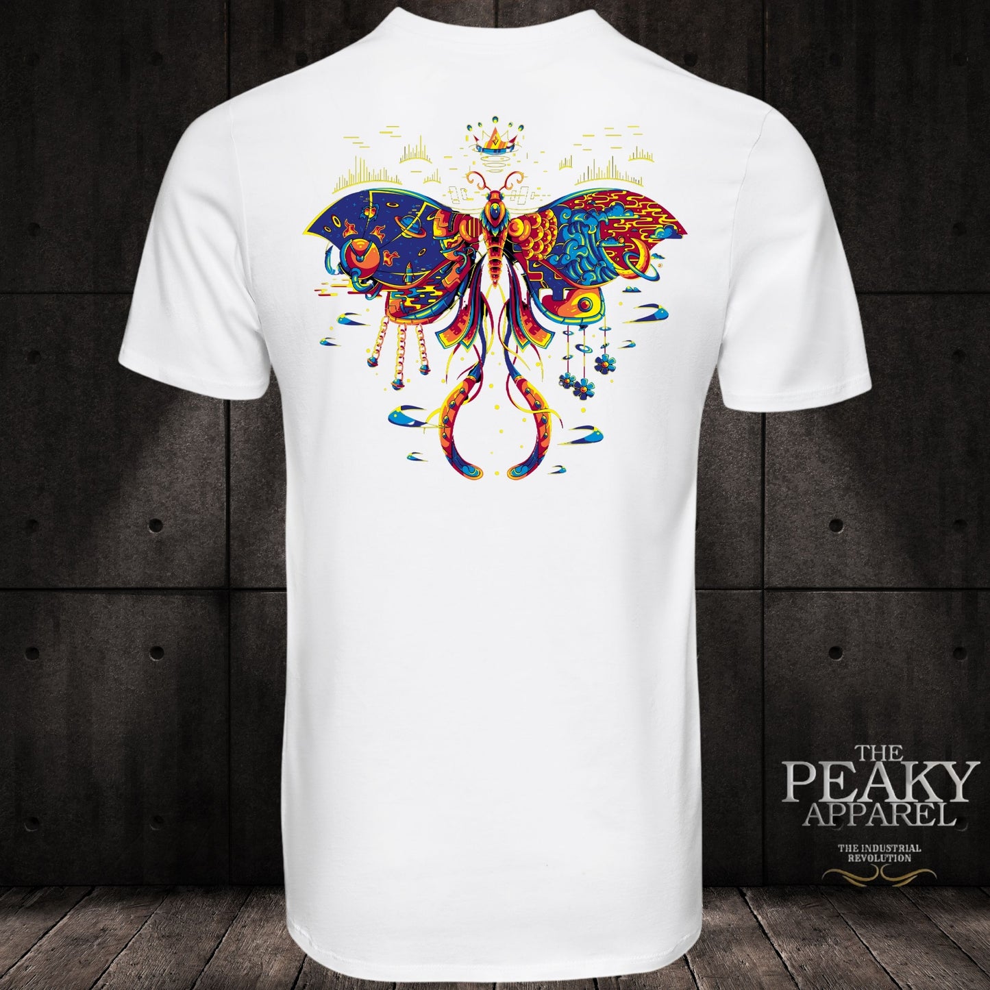 Geometric Butterfly Design DTF Casual T-Shirt Peaky Apparel Design Mens Trending Cool