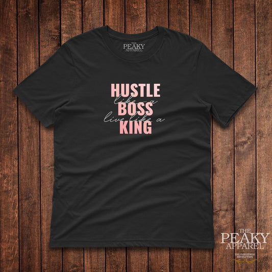 Hustle like a Boss Inspirational Gold T-Shirt Kids Casual Black or White Design Soft Feel Lightweight Quality Material