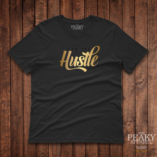 I am the Hustle 1 Inspirational Gold T-Shirt Kids Casual Black or White Design Soft Feel Lightweight Quality Material