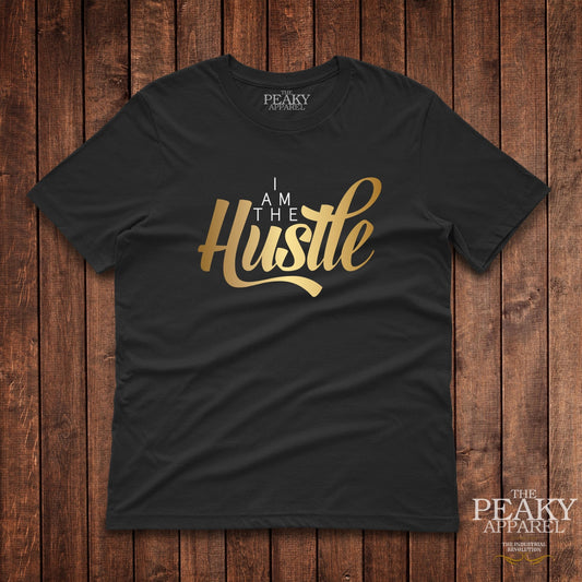 I am the Hustle 2 Inspirational Gold T-Shirt Kids Casual Black or White Design Soft Feel Lightweight Quality Material