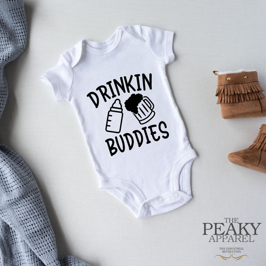Baby Vest Suit Drinking Buddies Design Peaky Apparel