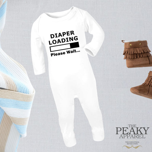 Baby Body Sleeper Suit Diaper Loading Design Peaky Apparel