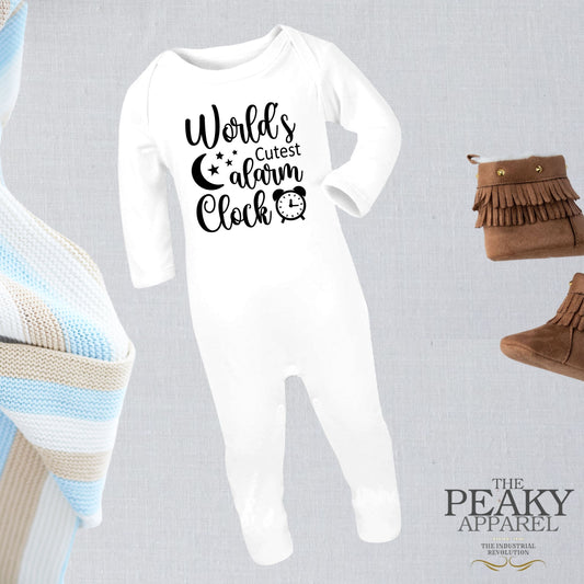 Baby Body Sleeper Suit Alarm Clock Design Peaky Apparel
