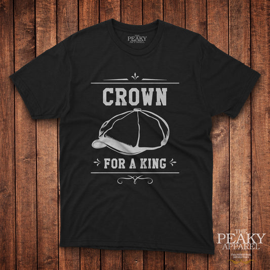 Peaky Apparel Blinder Mens Casual T-Shirt Black or White "CROWN FOR A KING" Design Soft Feel Lightweight Quality Material