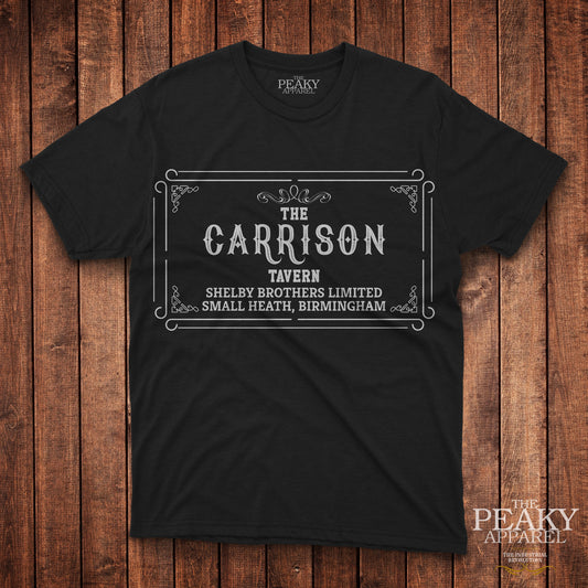 Peaky Apparel Blinder Mens Casual T-Shirt Black or White "GARRISON" Design Soft Feel Lightweight Quality Material