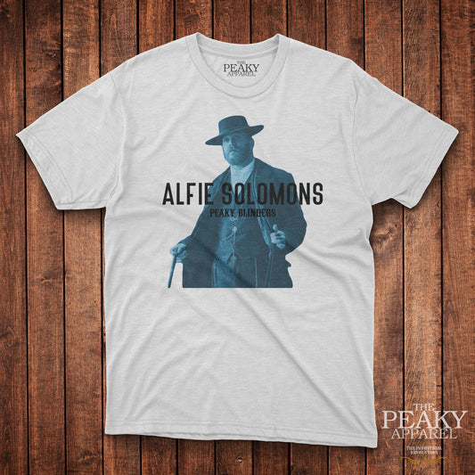 Peaky Apparel Blinder Mens Casual T-Shirt Black or White "ALFIE SOLOMONS" Design Soft Feel Lightweight Quality Material