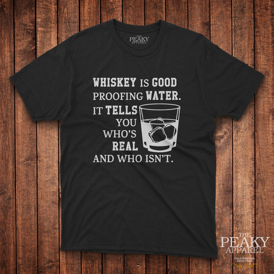 Peaky Apparel Blinder Mens Casual T-Shirt Black or White "WHISKEY IS GOOD" Design Soft Feel Lightweight Quality Material