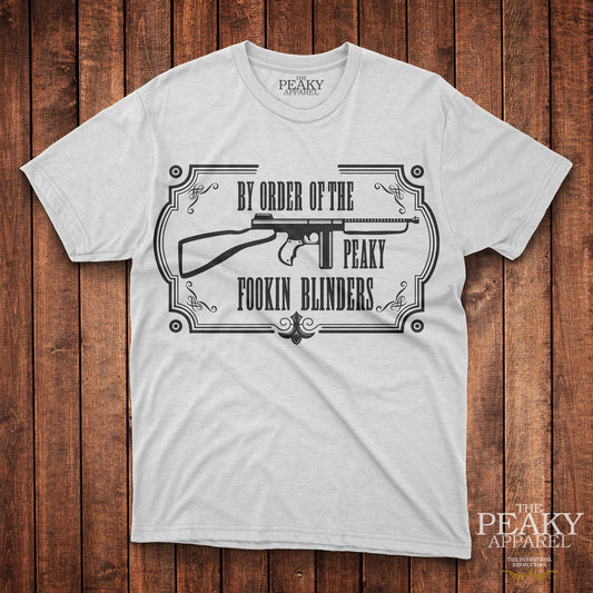 Peaky Apparel Blinder Mens Casual T-Shirt Black or White "THOMPSON" Design Soft Feel Lightweight Quality Material