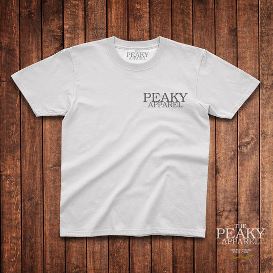 Kids Childs Casual T-Shirt Black or White "Peaky Apparel" Design Soft Feel Lightweight Quality Material