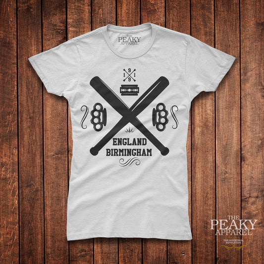 Peaky Blinders Ladies Women Casual T-Shirt Black or White "BATS" Design Soft Feel Lightweight Quality Material