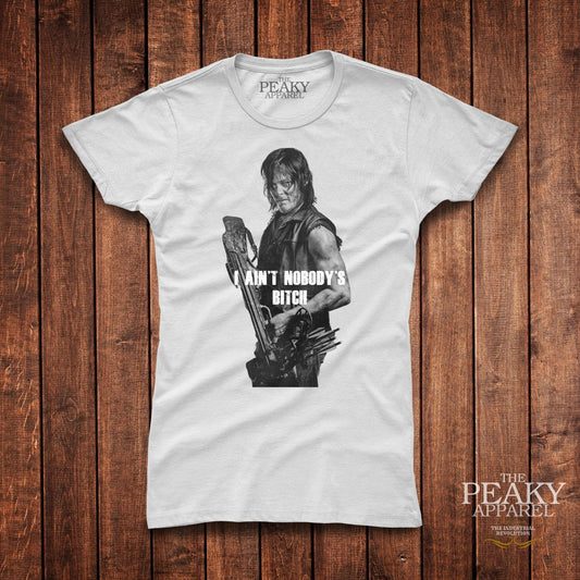 WALKING DEAD T-Shirt Ladies Women Black or White "DARYL" Design Soft Feel Casual Lightweight Quality Material