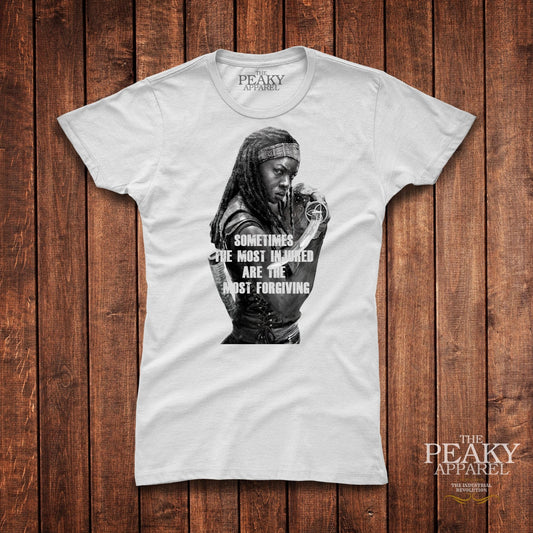 WALKING DEAD T-Shirt Ladies Women Black or White "MICHONNE" Design Soft Feel Casual Lightweight Quality Material