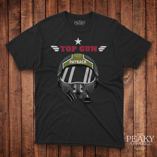 TOP GUN Mens T-Shirt Black or White "PAYBACK" Design Soft Feel Casual Lightweight Quality Material