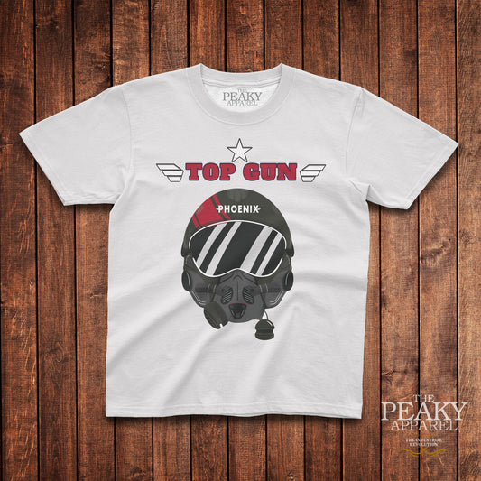 TOP GUN Kids Childs T-Shirt Black or White "PHOENIX" Design Soft Feel Lightweight Quality Material