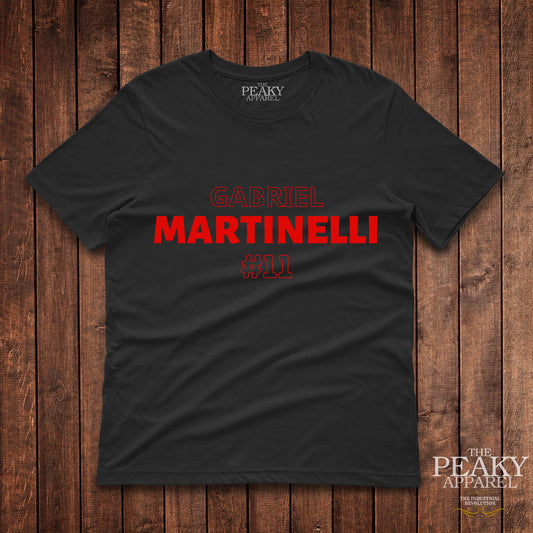 Arsenal Martinelli T-Shirt Kids Casual Black or White Football Design Soft Feel Lightweight Quality Material