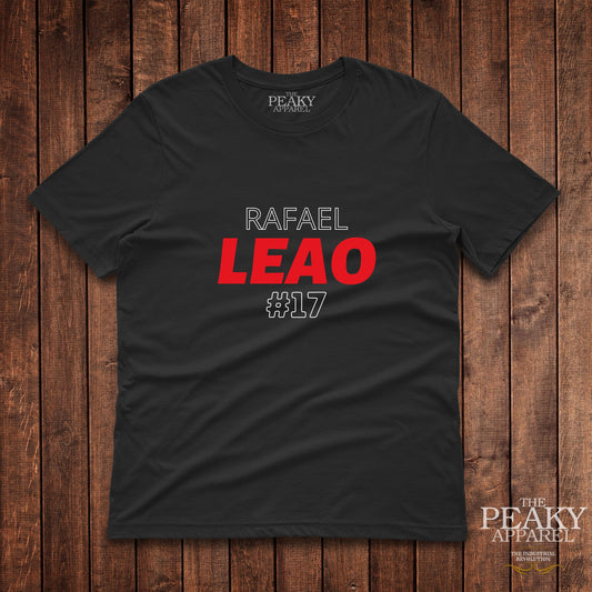 AC Milan Rafael Leao T-Shirt Kids Casual Black or White Football Design Soft Feel Lightweight Quality Material