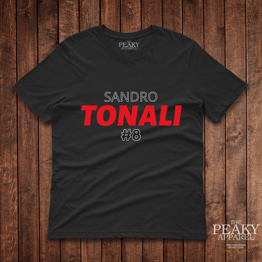 AC Milan Sandro Tonali T-Shirt Womens Casual Black or White Football Design Soft Feel Lightweight Quality Material