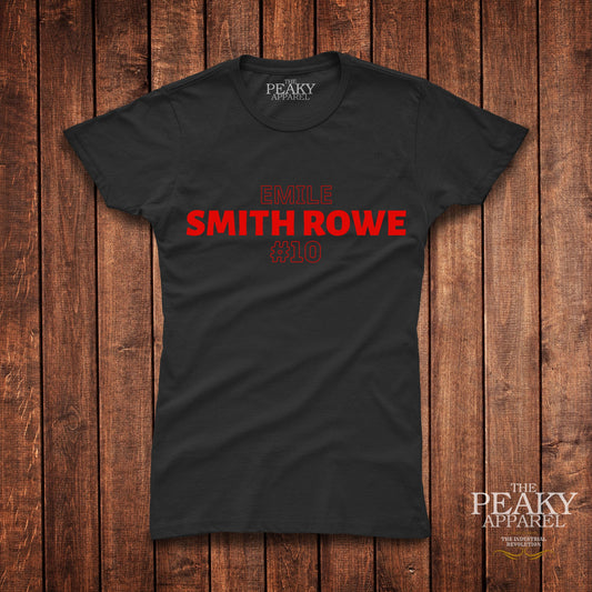 Arsenal Emile Smith Rowe T-Shirt Womens Casual Black or White Football Design Soft Feel Lightweight Quality Material
