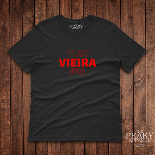 Arsenal Fabio Vieira T-Shirt Kids Casual Black or White Football Design Soft Feel Lightweight Quality Material