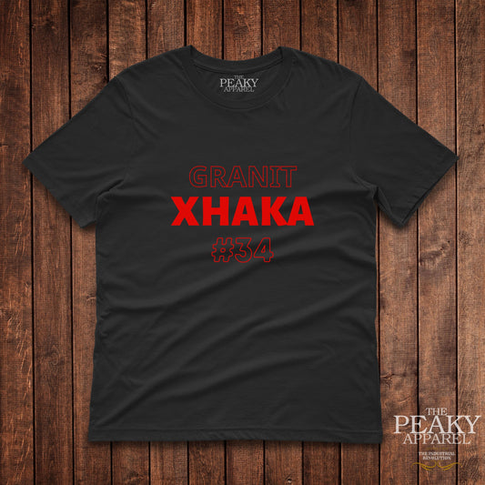 Arsenal Granit Xhaka T-Shirt Kids Casual Black or White Football Design Soft Feel Lightweight Quality Material
