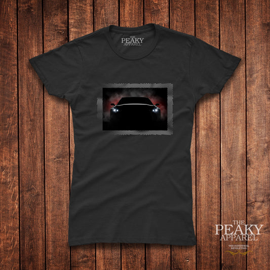 Super Car 1 T-Shirt Womens Casual Black or White Design Soft Feel Lightweight Quality Material