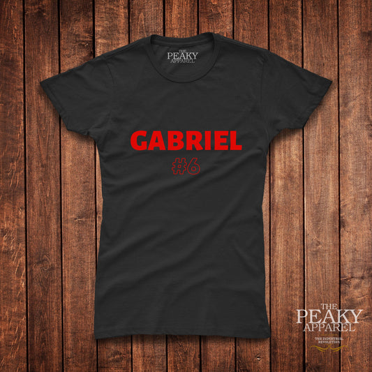 Arsenal Gabriel T-Shirt Womens Casual Black or White Football Design Soft Feel Lightweight Quality Material