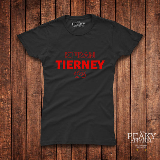 Arsenal Kieran Tierney T-Shirt Womens Casual Black or White Football Design Soft Feel Lightweight Quality Material