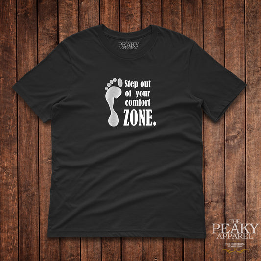 Comfort Zone Motivational Inspirational T-Shirt Kids Casual Black or White Design Soft Feel Lightweight Quality Material