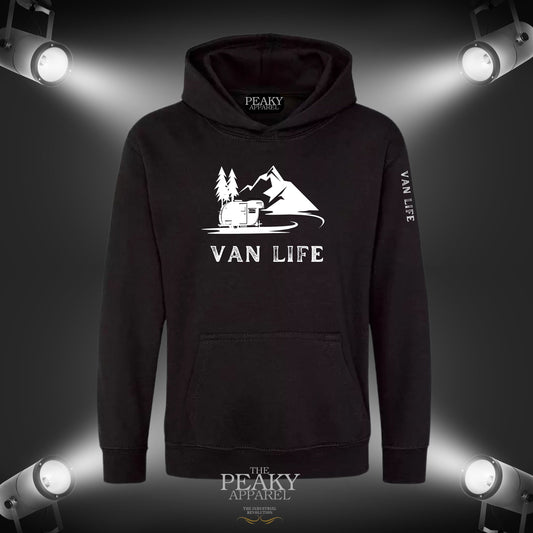 Van Life Design 1 Hoodie Unisex Men Ladies Kids Casual Black Grey Design Soft Feel Midweight Quality Material