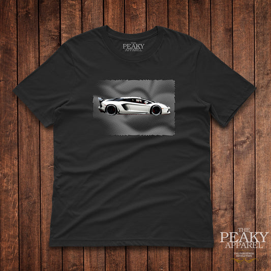 Super Car Lamborghini White & Black T-Shirt Kids Casual Black or White Design Soft Feel Lightweight Quality Material